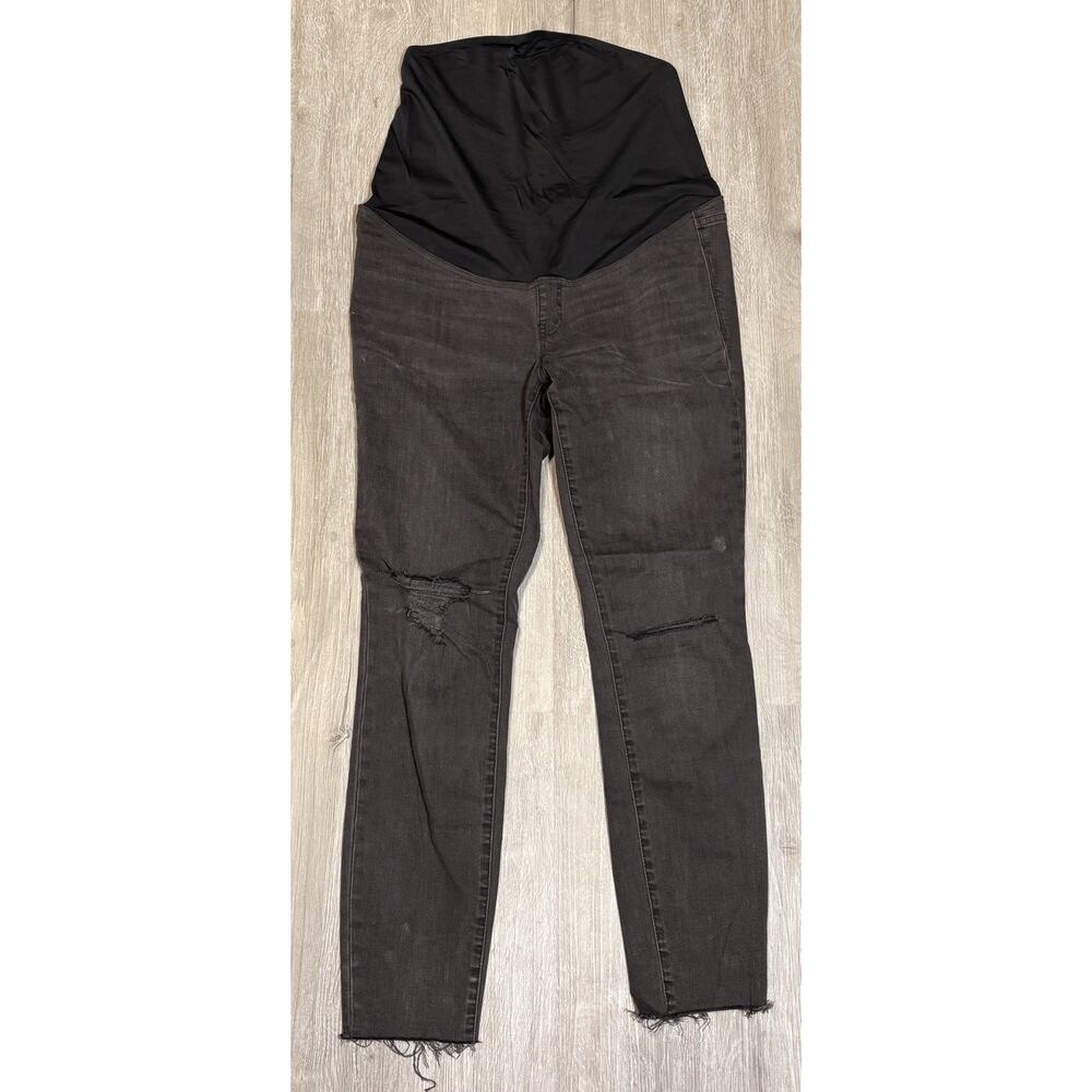 Madewell Maternity Jeans Women's Size‎ 28 Black Skinny Denim Distressed